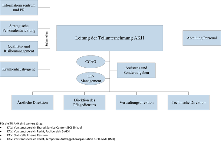 Organigramm der Direktion der Teilunternehmung